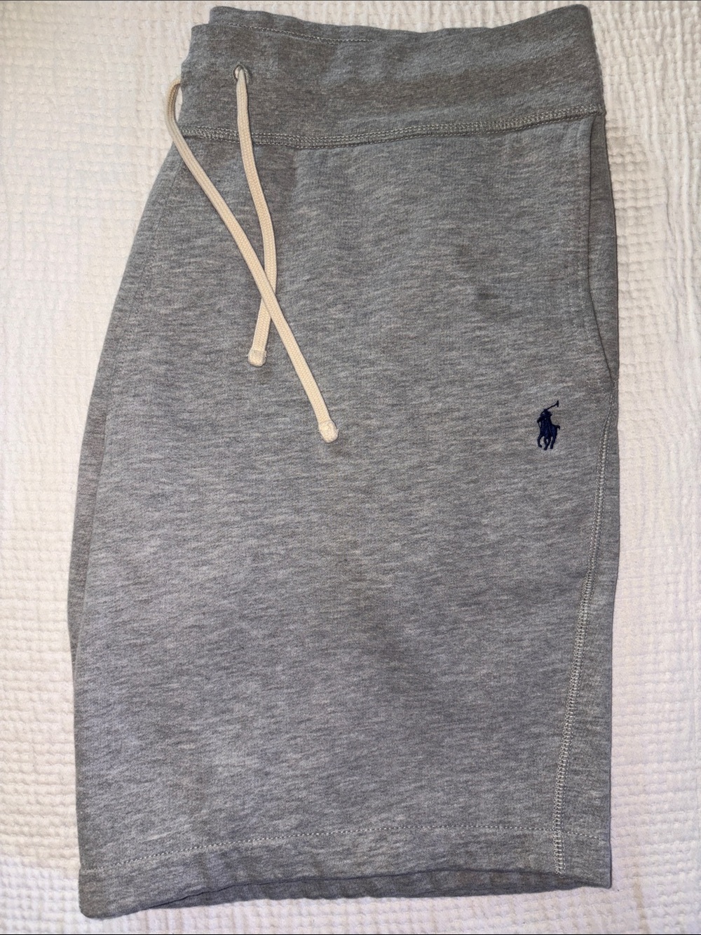 Polo by Ralph Lauren Heather Gray Midi Drawstring Skirt with Navy Logo